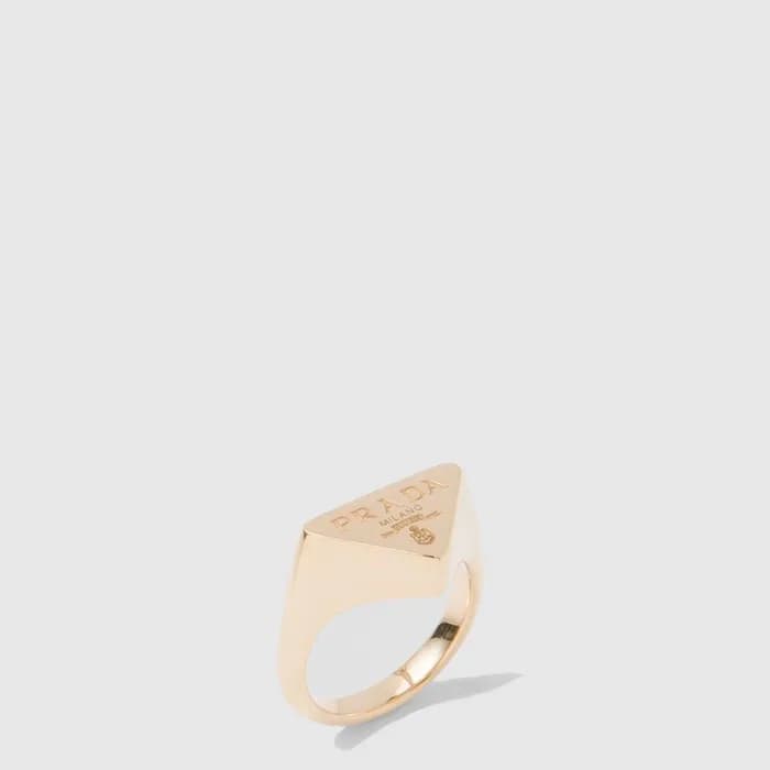 프라다 여성 이터널 골드 시그넷 반지 - Prada Womens Eternal Gold Signet Ring - acc10298x - 1