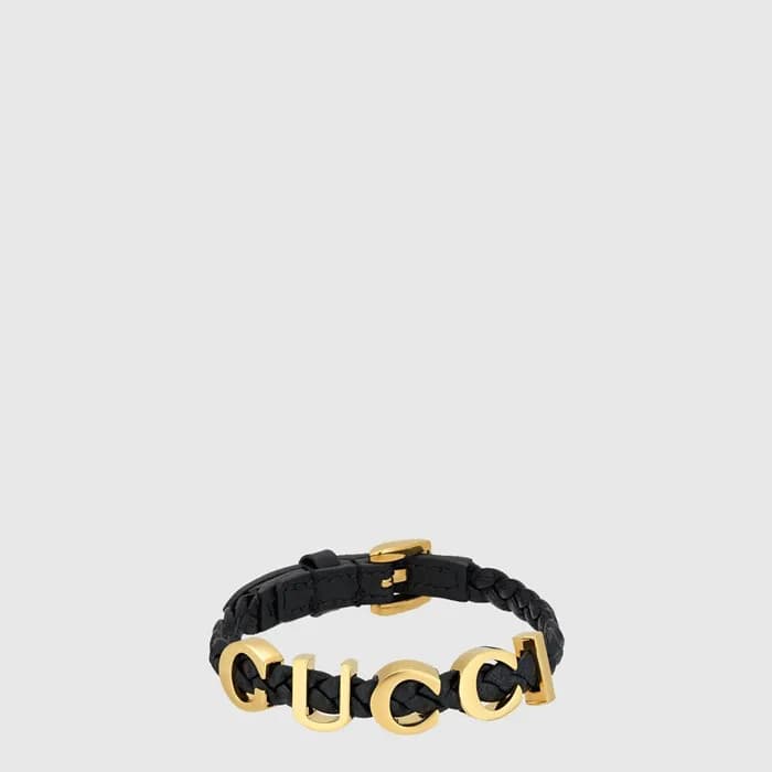 구찌 남/녀 GG 태그 레더 브레이슬릿 - Gucci Unisex GG Leather Bracelet - acc10659x - 1