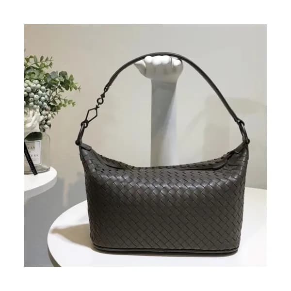 Bottega Veneta Leather Dark Gray Tote Shoulder Bag… - 1