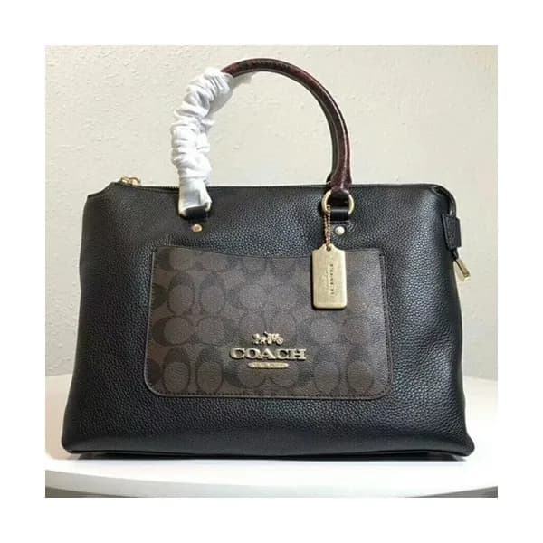 Coach Leather Tote Shoulder Bag,31cm - 코치 레더 토트 숄더… - 1