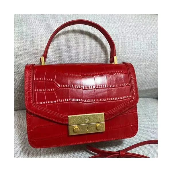 Tory Burch Leather Red Juliette Top Handle Shoulde… - 1