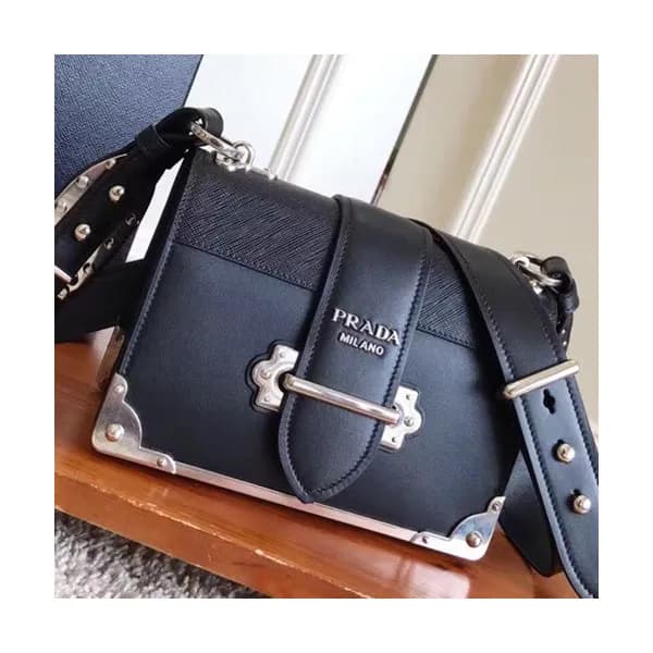 Prada Cahier Leather Shoulder Bag,20cm - 프라다 카이에 레… - 1