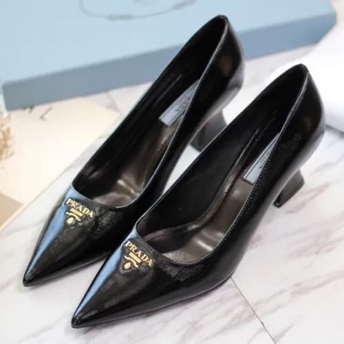 Prada 2019 Ladies Steel Logo Leather Pumps - 프라다 여… - 1