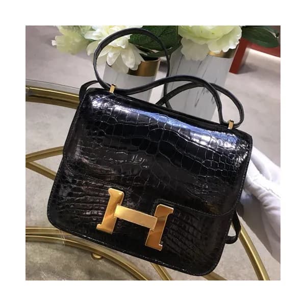 Hermes Constance Crocodile Leather Shoulder Bag,18… - 1