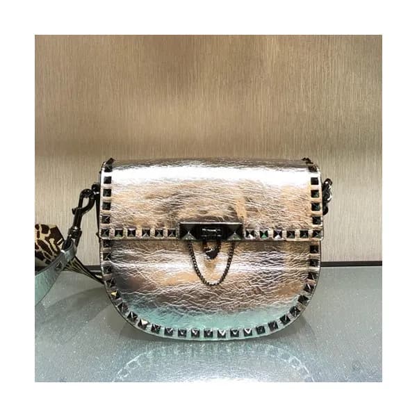 Valentino 2019 Ruckstud Leather Shoudler Bag,17/22… - 1
