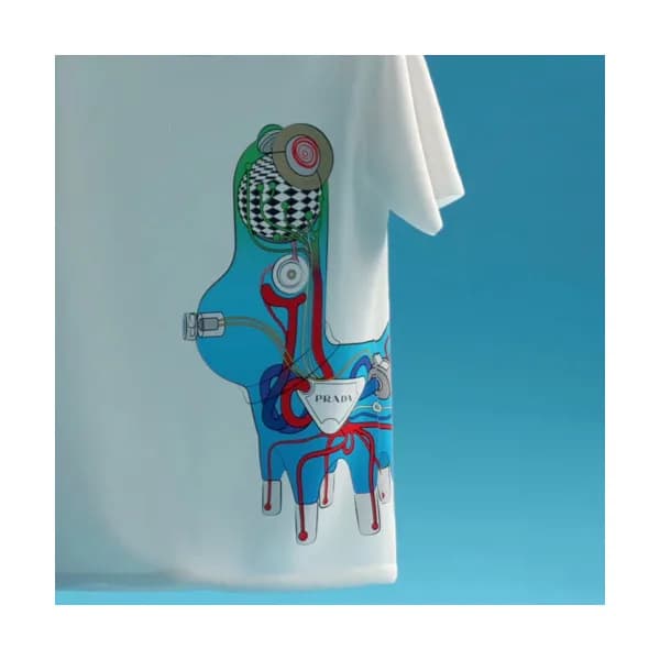 Prada 2019 Mens Printing Cotton Short Sleeved Tshi… - 1