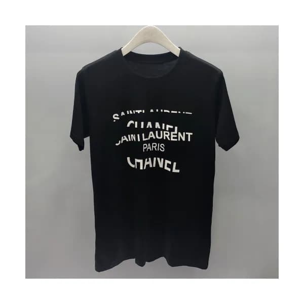 Chanel 2019 Mens Logo Printing Crew-neck Cotton Sh… - 1