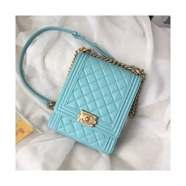 Chanel 2019 Boy Leather Chain Shoulder Bag ,19.5CM… - 1