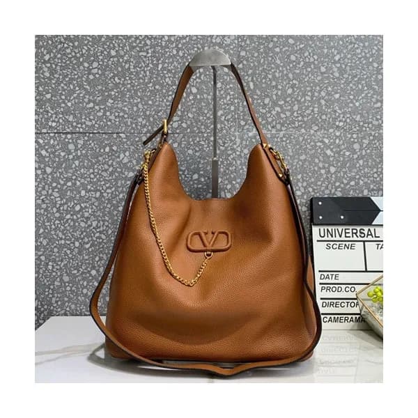 Valentino 2019 Leather Vsling Tote Shoudler Shoppe… - 1