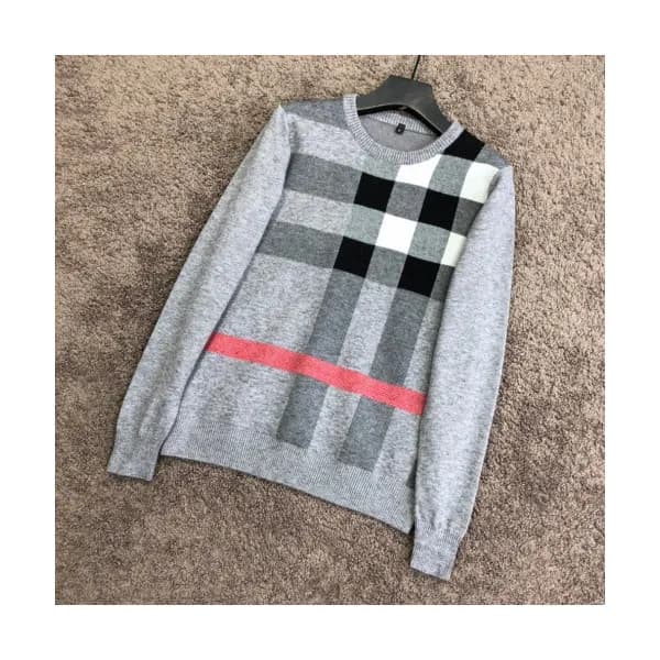 Burberry 2019 Mens Retro Logo Crew-neck Wool Sweat… - 1