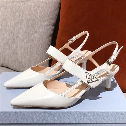 Prada 2021 Women's Leather Middle Heel Sandal… - 1