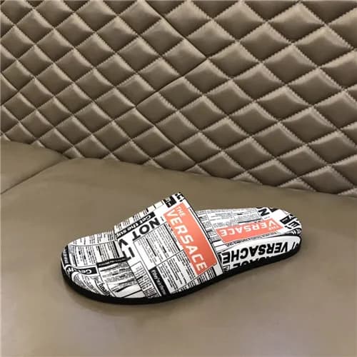 Versace 2021 Men's Leather Slipper,VERS0588 - … - 1