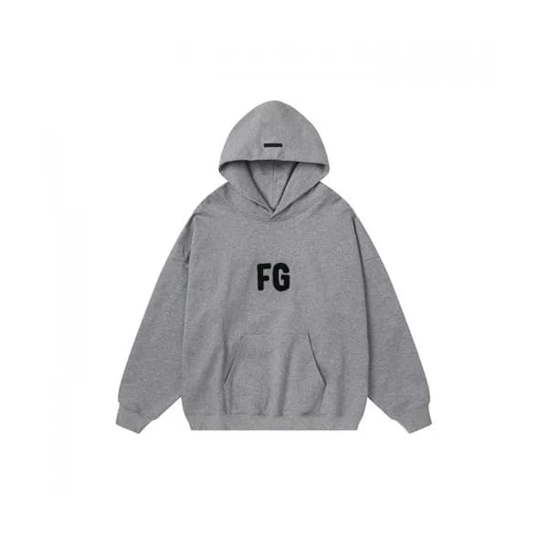 Fear of god Mm/Wm Logo Oversize Cotton Hoodie Gra… - 1