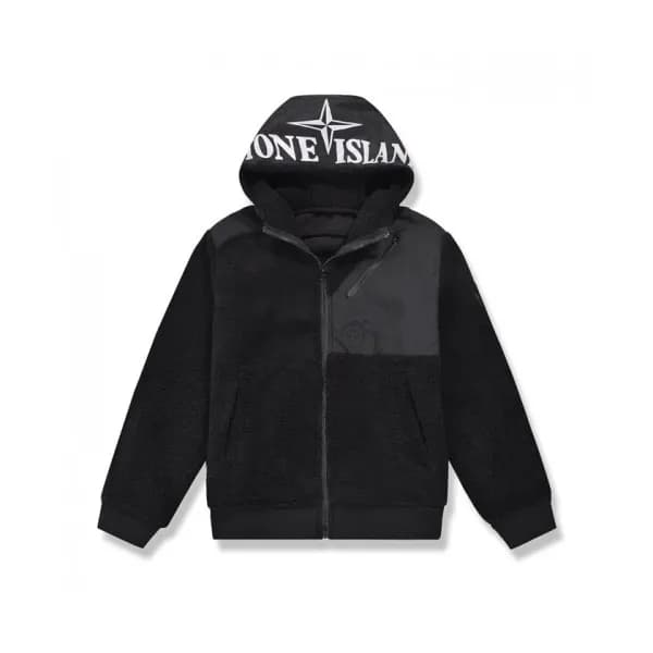 Stone Island Mens Logo Cotton Hoodie Balck - 스톤아… - 1
