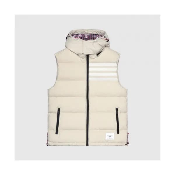 Thom Browne Mens Patch Logo Down Pedding Vest Ivor… - 1