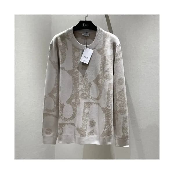 Dior Mens Retro Logo Sweaters Beige - 디올 2021 남성 … - 1