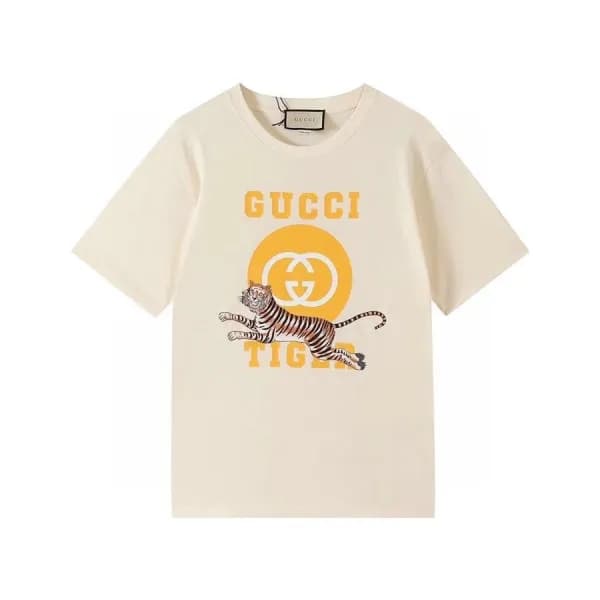 구찌 남/여 크루넥 아이보리 반팔티 - Unisex Ivory Tshirts - guc04… - 1