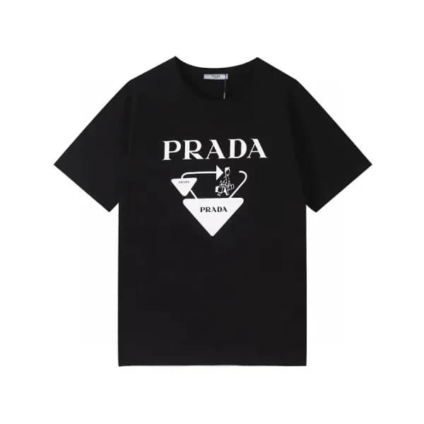 프라다 남성 크루넥 블랙 반팔티 - Mens Black Tshirts - Pra02600x - 1