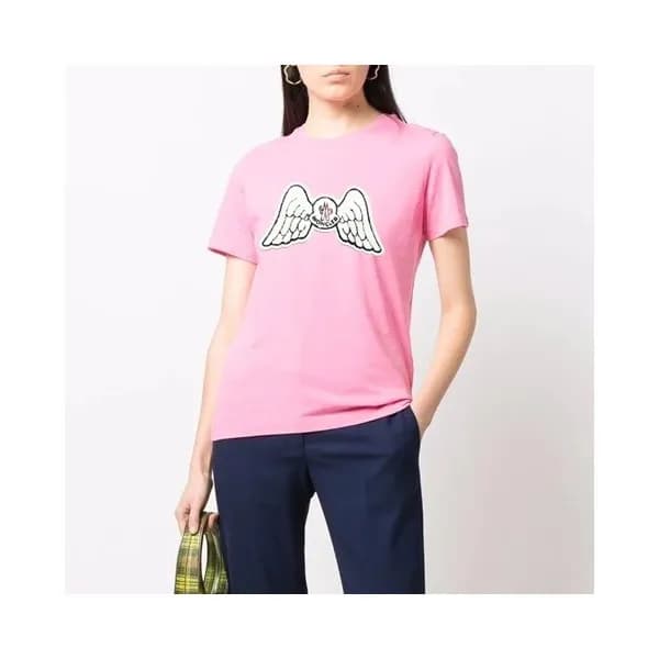 몽클레어 여성 핑크 반팔 티셔츠 - Moncler Womens Pink Tshirts - … - 1