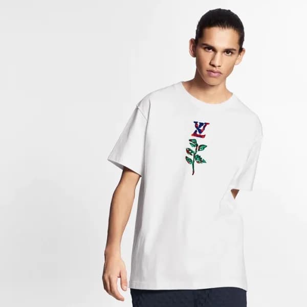루이비통 남성 크루넥 화이트 반팔티 - Mens White Tshirts - lou0403… - 1