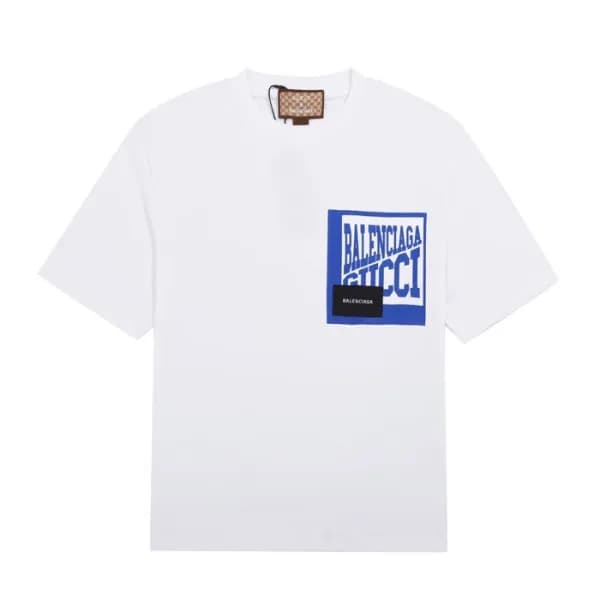 발렌시아가 남성 화이트 크루넥 반팔티 - Mens White Tshirts - bal014… - 1