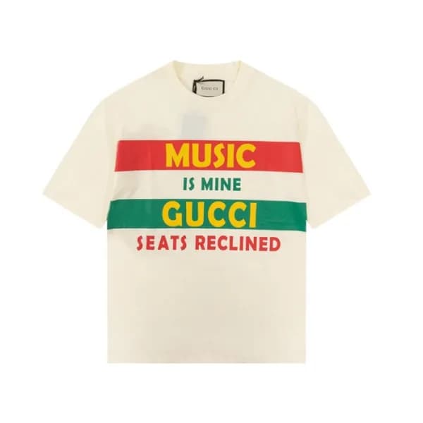 구찌 남성 크루넥 아이보리 반팔티 - Mens Ivory Tshirts - guc04755… - 1