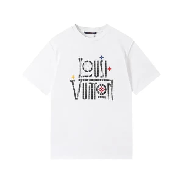 루이비통 남성 화이트 크루넥 반팔티 - Mens White Tshirts - lou0419… - 1