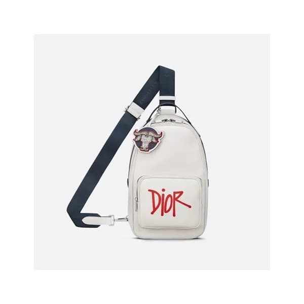 디올 남성 로고 화이트 새들백 - Dior Mens White Saddle Bag - di… - 1