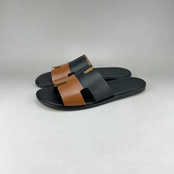 에르메스 남성 블랙 이지미르 - Mens Black Slippers - her0795x - 1