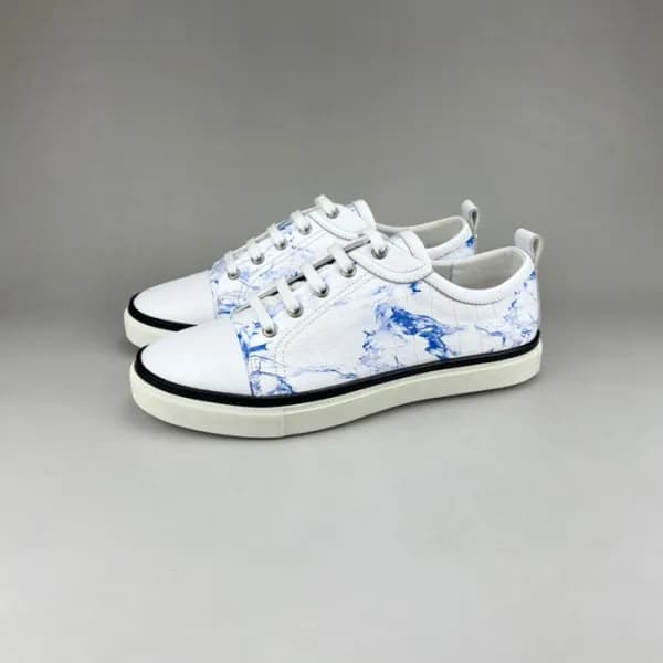 에르메스 남성 클래식 화이트 스니커즈 - Mens White Sneakers - her08… - 1
