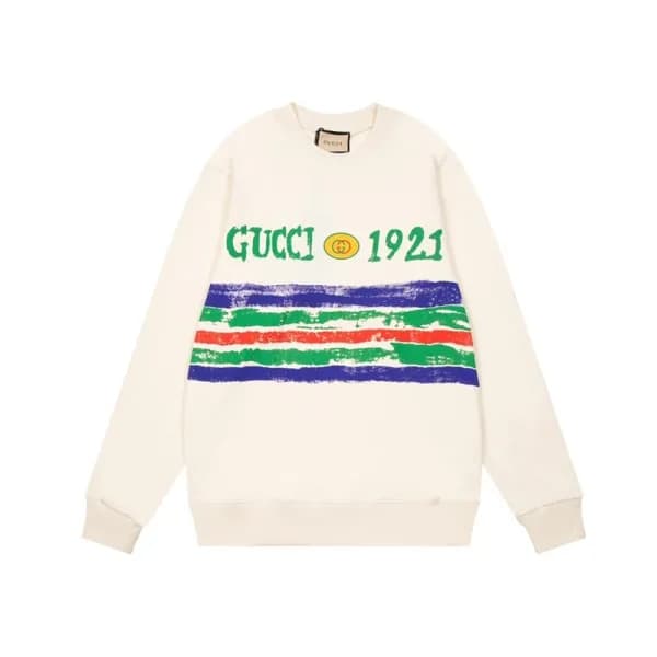 구찌 남/녀 캐쥬얼 아이보리 맨투맨 - Unisex Ivory Tshirts - Guc05… - 1