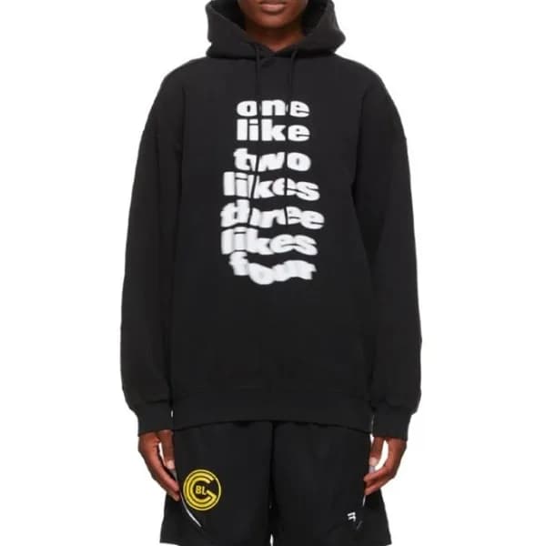 발렌시아가 남/여 캐쥬얼 블랙 후드티 - Unisex Black Hoodie - bal01… - 1