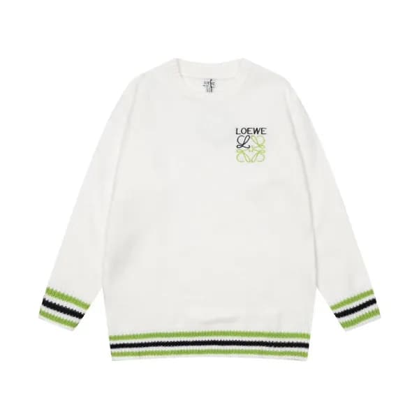 로에베 남성 화이트 크루넥 스웨터 - Loewe Mens White Sweaters - l… - 1