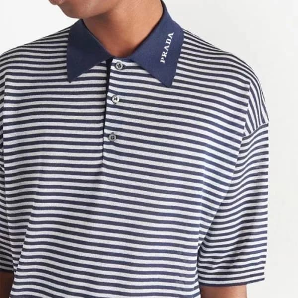 프라다 남성 블루 크루넥 반팔티 - Prada Mens Blue Short sleeved … - 1