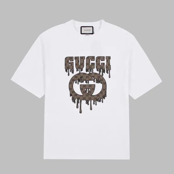 구찌 남성 화이트 크루넥 반팔티 - Gucci Mens White Short sleeved… - 1