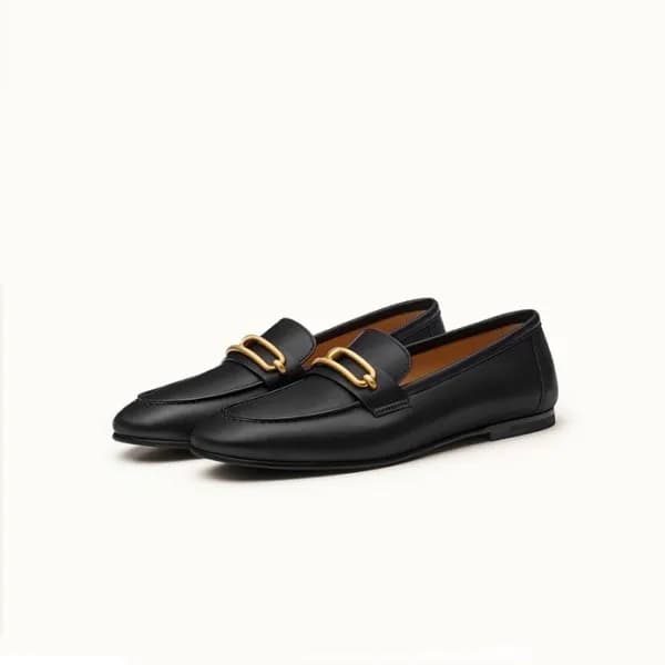 에르메스 여성 블랙 로퍼 - Hermes Womens Black Loafer - he146… - 1