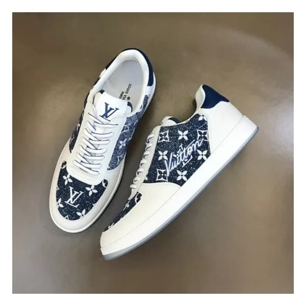 루이비통 남성 네이비 스니커즈 - Louis vuitton Mens Navy Sneaker… - 1