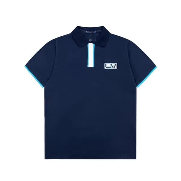 루이비통 남성 네이비 폴로 반팔티 - Louis vuitton Mens Navy Short… - 1