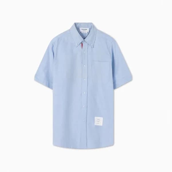 톰브라운 남성 블루 반팔 셔츠 - Thom Browne Mens Blue Half slee… - 1
