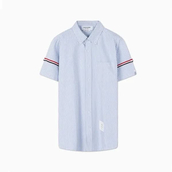 톰브라운 남성 블루 반팔 셔츠 - Thom Browne Mens Blue Half slee… - 1
