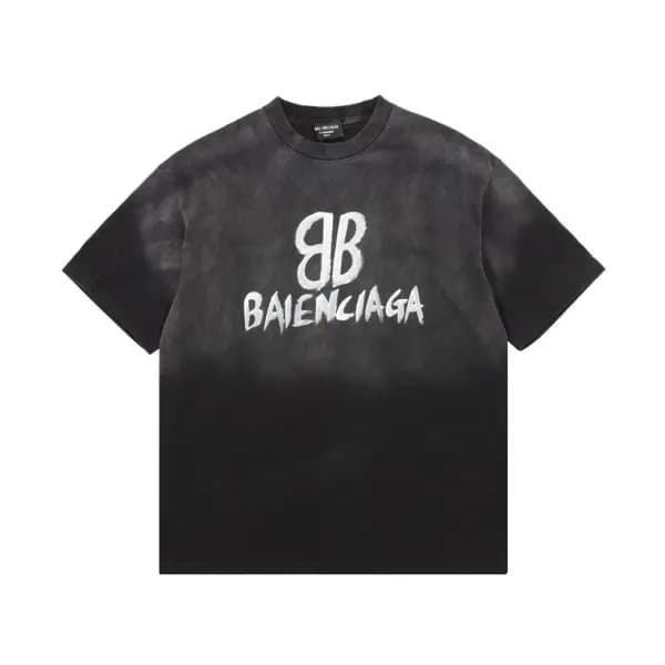 발렌시아가 남성 블랙 크루넥 반팔티 - Balenciaga Mens Black Short … - 1