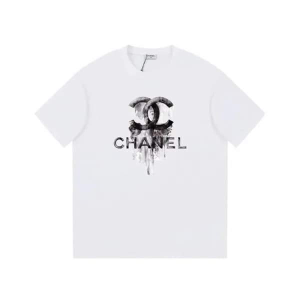 샤넬 남/녀 크루넥 화이트 반팔티 - Chanel Unisex White Tshirts -… - 1