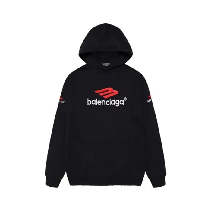 발렌시아가 남성 블랙 후드티 - Balenciaga Mens Black Hoodie - b… - 1