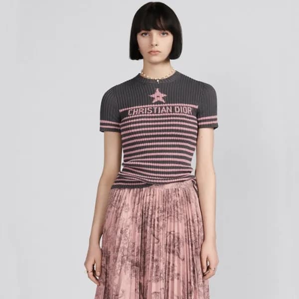 디올 여성 그레이 크루넥 반팔티 - Dior Womens Gray Short sleeved… - 1