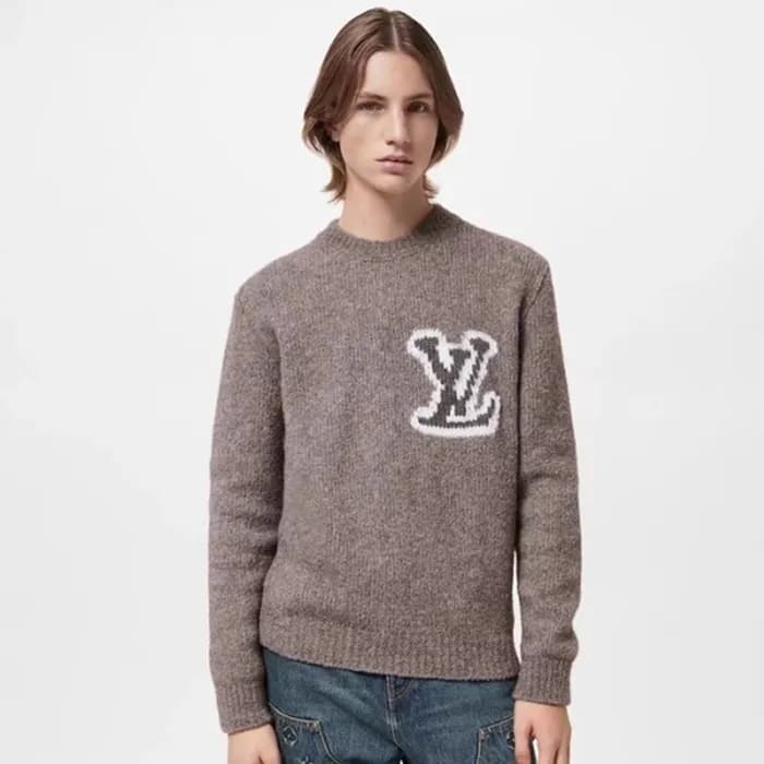 루이비통 남성 그레이 크루넥 니트 - Louis vuitton Mens Gray Knits… - 1