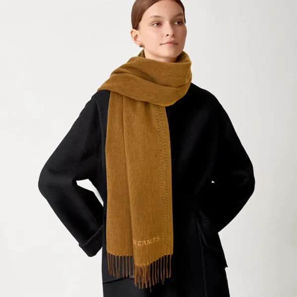 에르메스 여성 카멜 머플러 - Hermes Womens Camel Muffler - he5… - 1