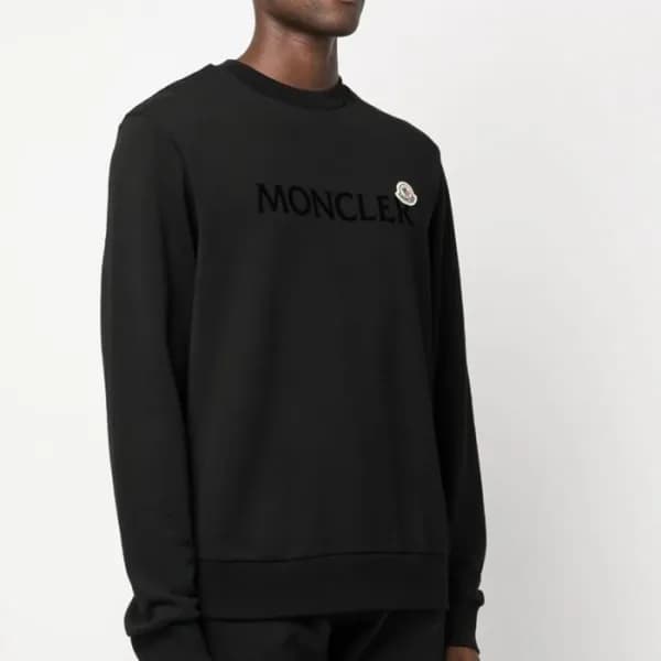 몽클레어 남성 블랙 크루넥 맨투맨 - Moncler Mens Black Tshirts - … - 1