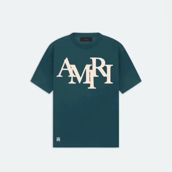 아미리 남성 블루 크루넥 반팔티 - Amiri Mens Blue Tshirts - amr3… - 1