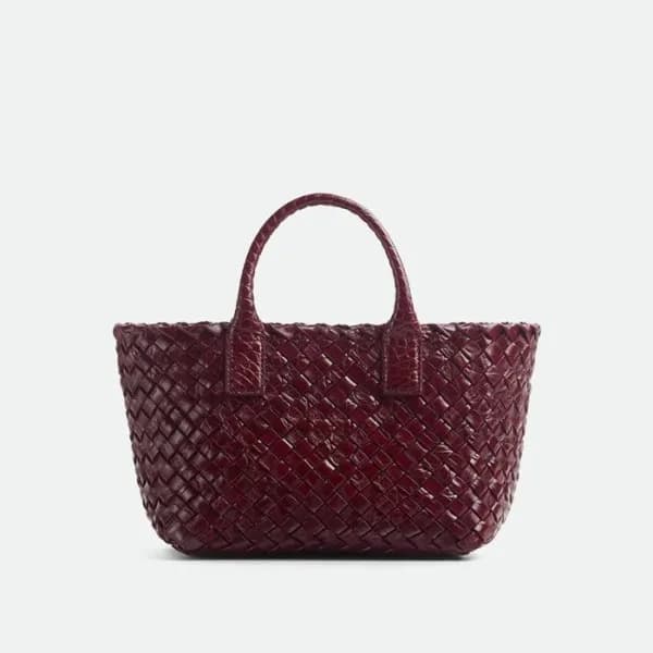 보테가 베네타 여성 버건디 미니 카바트 백- Bottega Veneta Womens Min… - 1
