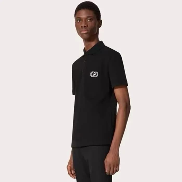 발렌티노 남성 블랙 폴로 반팔티 - Valentino Mens Black Tshirts -… - 1